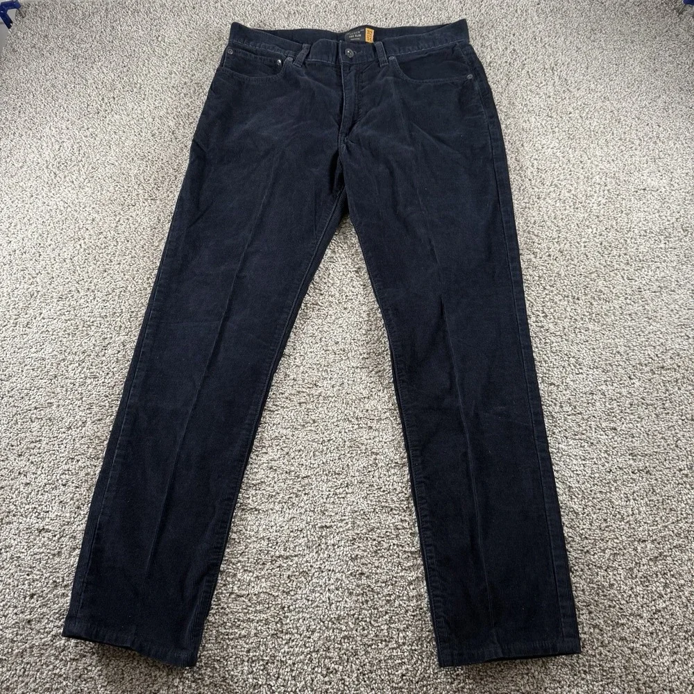 Vintage J Crew Pants Mens 32 Blue Slim‎ Dark Navy Chino Corduroy Preppy Casual